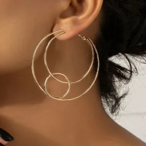 Elegant Minimalist Golden Hoop Earrings