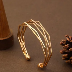 Geometric Golden Bangle