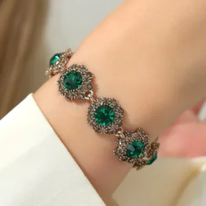 Rhinestone Flower Bracelet