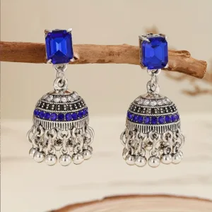 Rhinestone Zinc Alloy Dangles Boho Jhumka Earrings