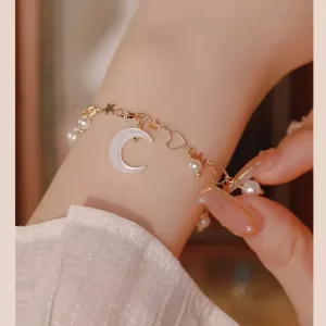 Vintage Moon & Star Charm Bracelet